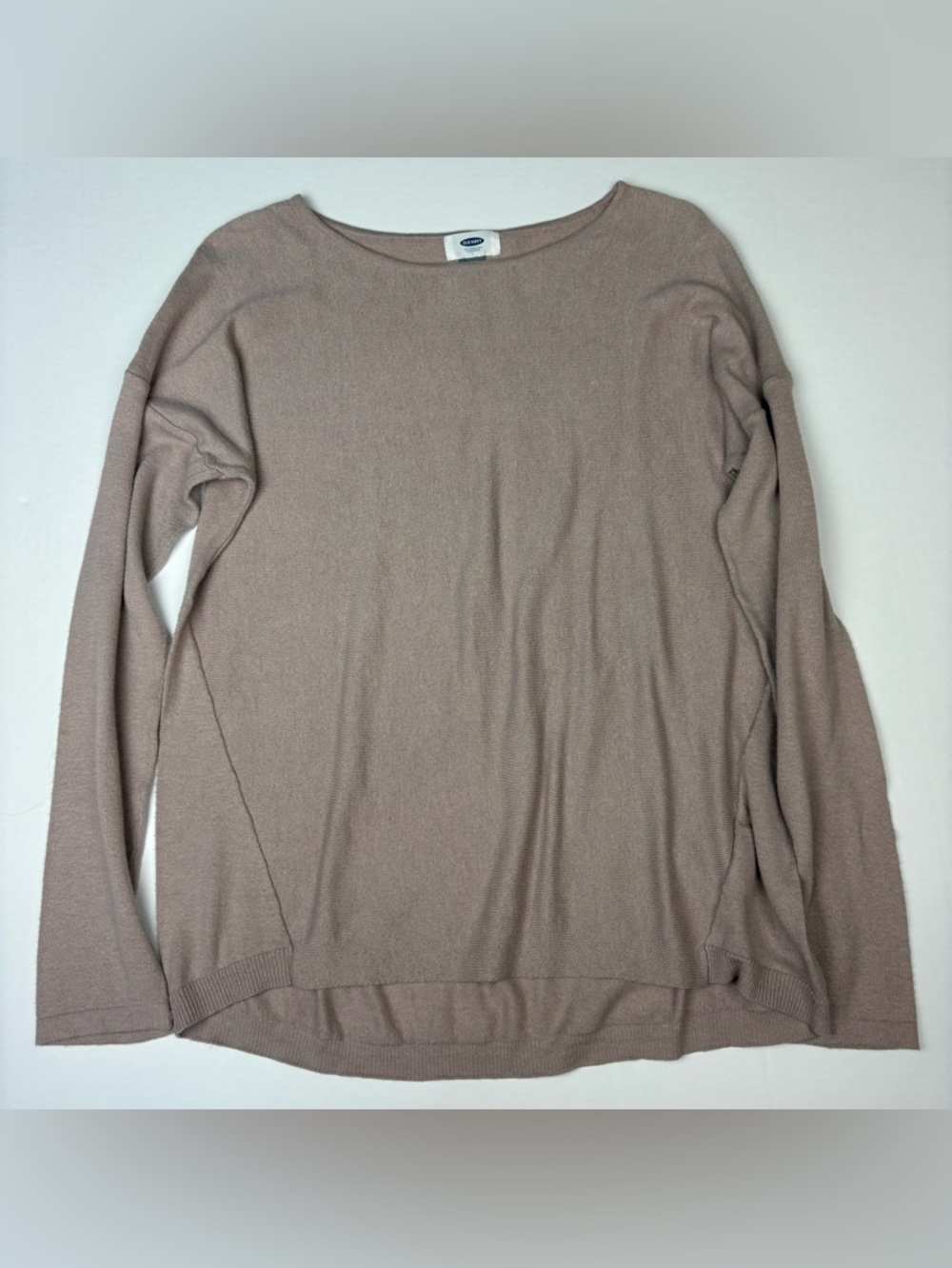 Old Navy Womens Medium Sweater Gray Lavender Pink Lightweight Knit Cotton Blend